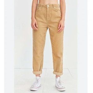 BDG Urban Outfitters Mom High Rise Corduroy Straight Jeans Pants Tan 24